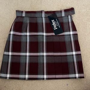 Maroon burgundy plaid skirt NWT school uniform